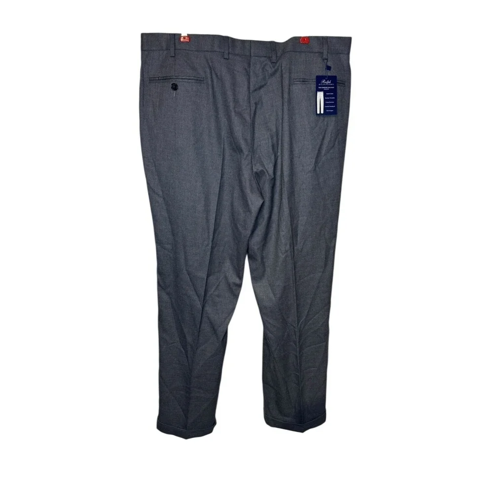 Ralph Lauren Mens Dress Pants Comfort Flex Shirt Gripper Pleated‎ Size 38X30 NWT